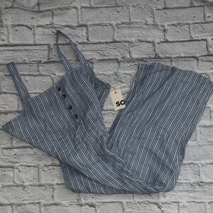 SO Women's Blue Striped Jumpsuit